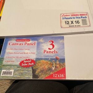 NWT Lyons and Nicole, Two Packages Canvas Panels 12”x16” - 3 panels in a package